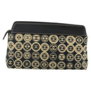 CHANEL Clutch Bag Cotton Beige Gold CC Auth 179696A-3