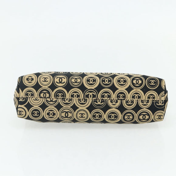 CHANEL Clutch Bag Cotton Beige Gold CC Auth 179696A