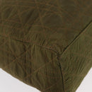 Christian Dior Canage Lady Dior Hand Bag Nylon 2way Khaki Gold Auth 179698-12