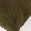 Christian Dior Canage Lady Dior Hand Bag Nylon 2way Khaki Gold Auth 179698-13