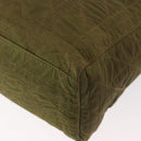 Christian Dior Canage Lady Dior Hand Bag Nylon 2way Khaki Gold Auth 179698-15