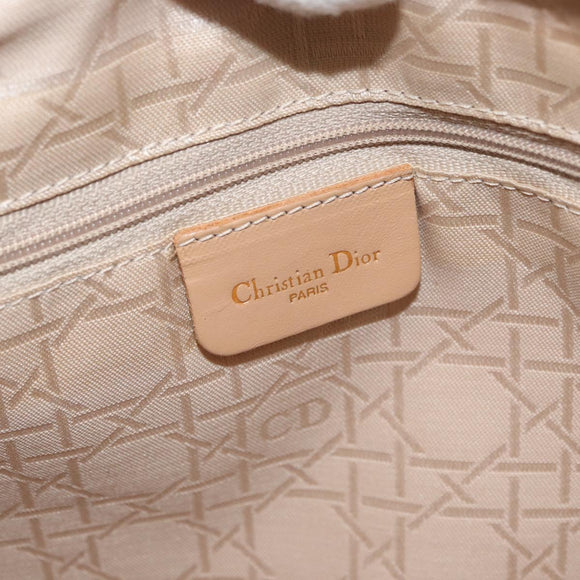 Christian Dior Canage Lady Dior Hand Bag Nylon 2way Khaki Gold Auth 179698