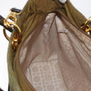 Christian Dior Canage Lady Dior Hand Bag Nylon 2way Khaki Gold Auth 179698-21