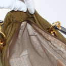 Christian Dior Canage Lady Dior Hand Bag Nylon 2way Khaki Gold Auth 179698-22