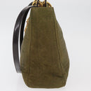 Christian Dior Canage Lady Dior Hand Bag Nylon 2way Khaki Gold Auth 179698-4