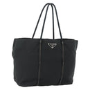 PRADA Hand Bag Nylon Black Silver Auth 179699A-1