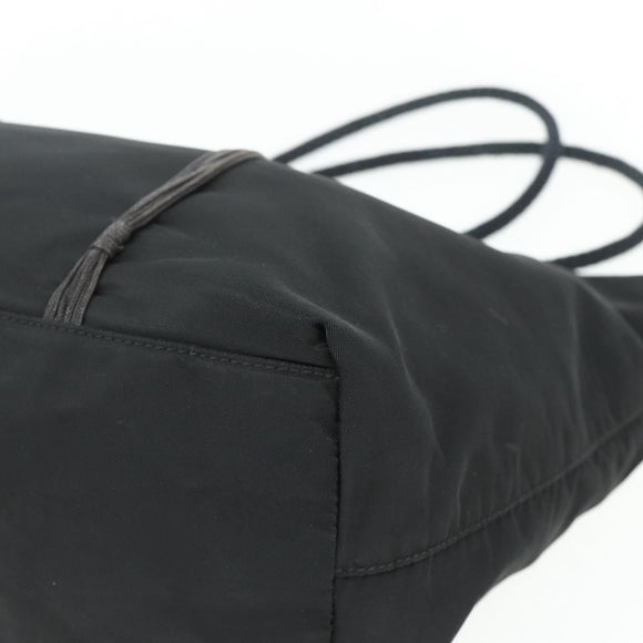PRADA Hand Bag Nylon Black Silver Auth 179699A