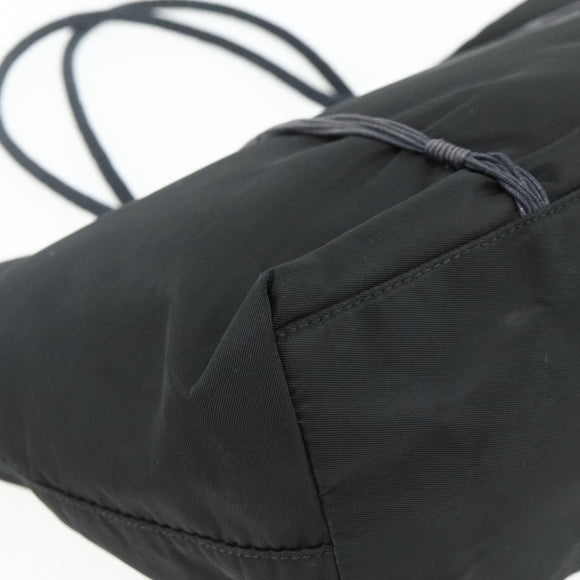 PRADA Hand Bag Nylon Black Silver Auth 179699A