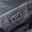 PRADA Hand Bag Nylon Black Silver Auth 179699A-10
