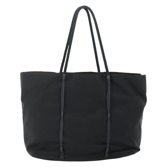PRADA Hand Bag Nylon Black Silver Auth 179699A