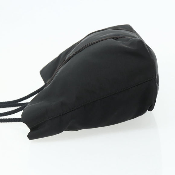 PRADA Hand Bag Nylon Black Silver Auth 179699A