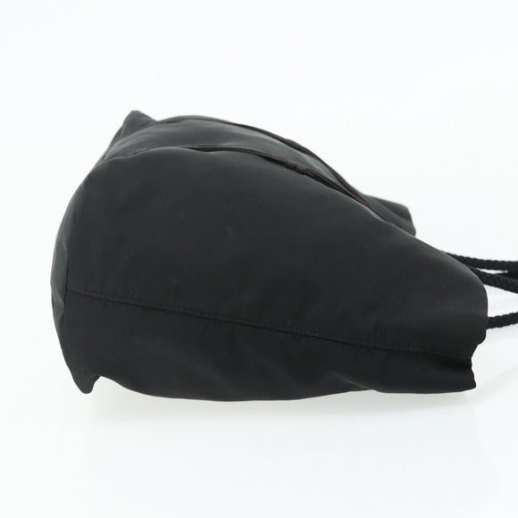 PRADA Hand Bag Nylon Black Silver Auth 179699A