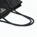 PRADA Hand Bag Nylon Black Silver Auth 179699A-7
