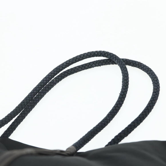 PRADA Hand Bag Nylon Black Silver Auth 179699A