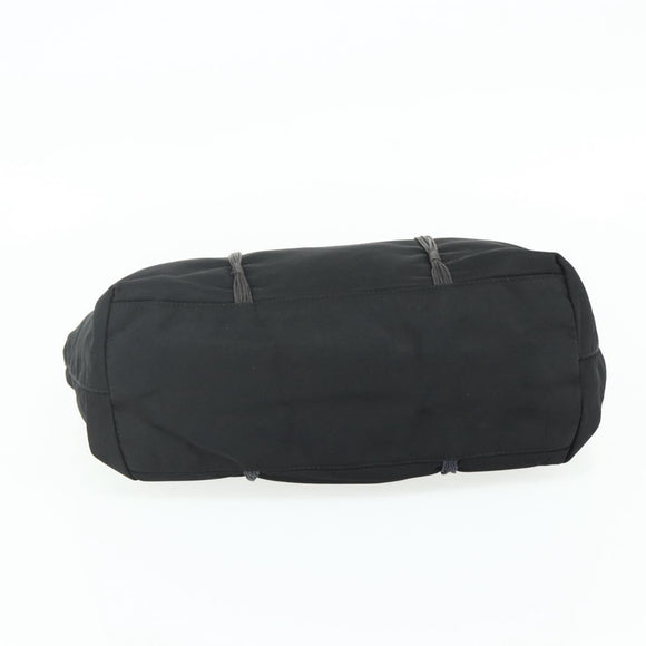 PRADA Hand Bag Nylon Black Silver Auth 179699A