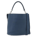 FENDI Celeria Anna Umhängetasche Leder 2way Marine Silber Auth 179700A-1