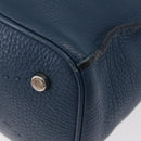 FENDI Celeria Anna Umhängetasche Leder 2way Marine Silber Auth 179700A-16