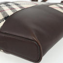 BURBERRY Nova Check Tote Bag Canvas Beige Gold Auth 179704A-9