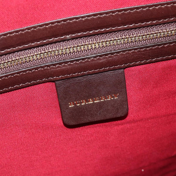 BURBERRY Nova Check Tote Bag Canvas Beige Gold Auth 179704A