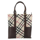 BURBERRY Nova Check Tote Bag Canvas Beige Gold Auth 179704A-13
