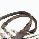 BURBERRY Nova Check Tote Bag Canvas Beige Gold Auth 179704A-8