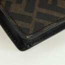 FENDI Zucca Canvas Bucket Slim Shoulder Bag Black Brown Auth 179706V-10