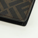 FENDI Zucca Canvas Bucket Slim Shoulder Bag Black Brown Auth 179706V-15
