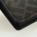 FENDI Zucca Canvas Bucket Slim Shoulder Bag Black Brown Auth 179706V-16