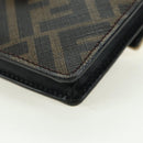 FENDI Zucca Canvas Bucket Slim Shoulder Bag Black Brown Auth 179706V-17