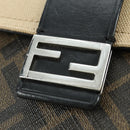 FENDI Zucca Canvas Bucket Slim Shoulder Bag Black Brown Auth 179706V-20