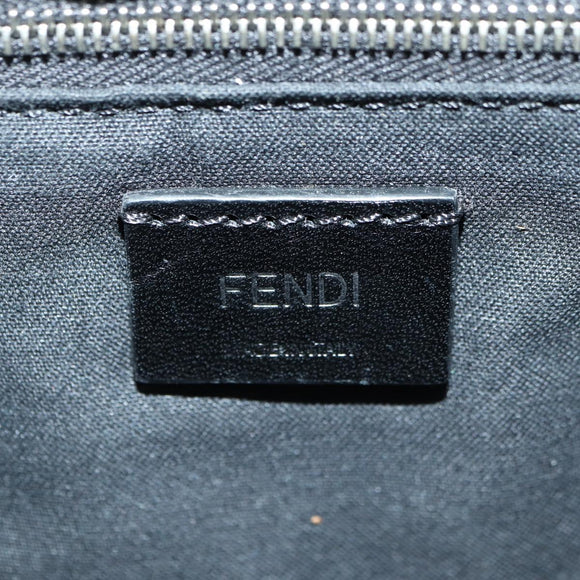 FENDI Zucca Canvas Bucket Slim Shoulder Bag Black Brown Auth 179706V