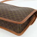 CELINE Macadam Canvas Circle Shoulder Bag PVC Leather Brown Gold Auth 179710A-15