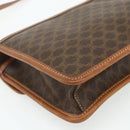 CELINE Macadam Canvas Circle Shoulder Bag PVC Leather Brown Gold Auth 179710A-16