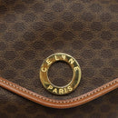 CELINE Macadam Canvas Circle Shoulder Bag PVC Leather Brown Gold Auth 179710A-17