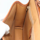CELINE Macadam Canvas Circle Shoulder Bag PVC Leather Brown Gold Auth 179710A-20