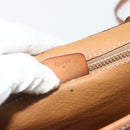 CELINE Macadam Canvas Circle Shoulder Bag PVC Leather Brown Gold Auth 179710A-12