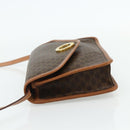 CELINE Macadam Canvas Circle Shoulder Bag PVC Leather Brown Gold Auth 179710A-3