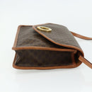 CELINE Macadam Canvas Circle Shoulder Bag PVC Leather Brown Gold Auth 179710A-4