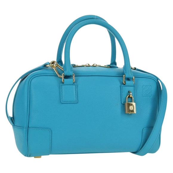 LOEWE Amazona 23 Handtas Leer 2-weg Lichtblauw Goud Auth 179711V
