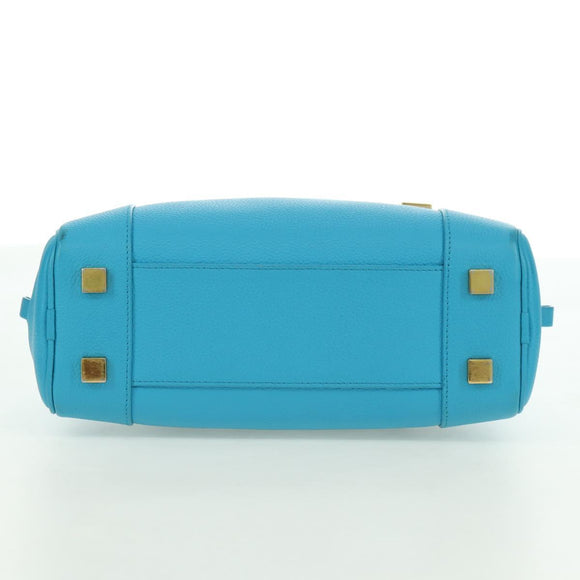 LOEWE Amazona 23 Handtas Leer 2-weg Lichtblauw Goud Auth 179711V