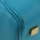 LOEWE Amazona 23 Handtas Leer 2-weg Lichtblauw Goud Auth 179711V-9