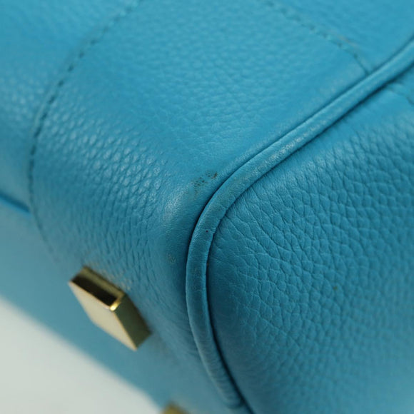 LOEWE Amazona 23 Handtas Leer 2-weg Lichtblauw Goud Auth 179711V