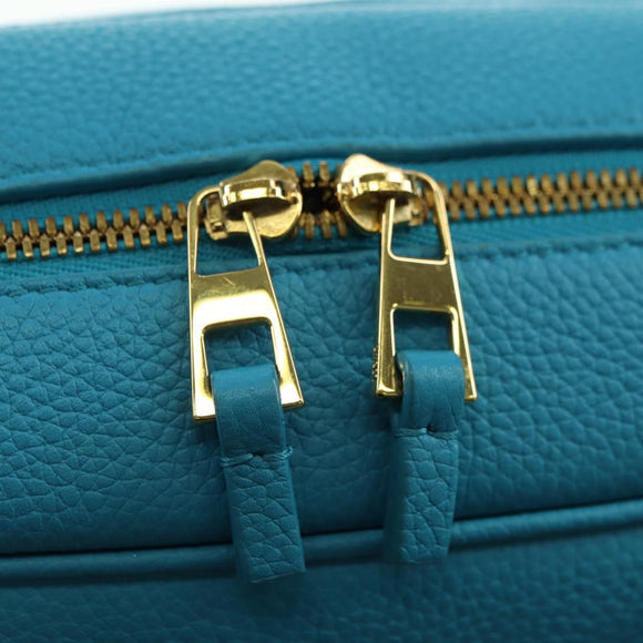 LOEWE Amazona 23 Handtas Leer 2-weg Lichtblauw Goud Auth 179711V