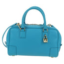 LOEWE Amazona 23 Handtas Leer 2-weg Lichtblauw Goud Auth 179711V-13
