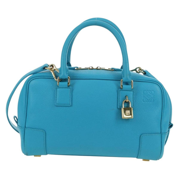 LOEWE Amazona 23 Handtas Leer 2-weg Lichtblauw Goud Auth 179711V