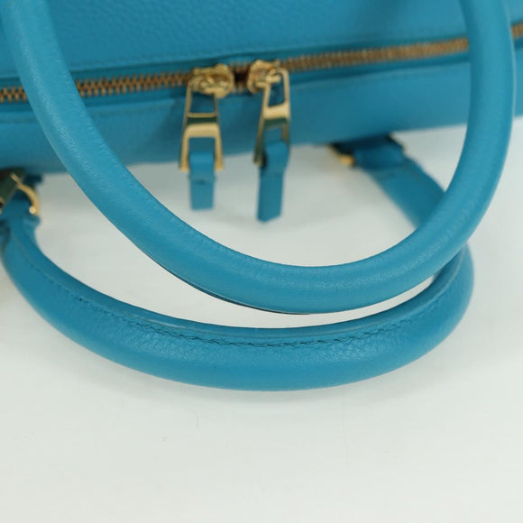LOEWE Amazona 23 Handtas Leer 2-weg Lichtblauw Goud Auth 179711V