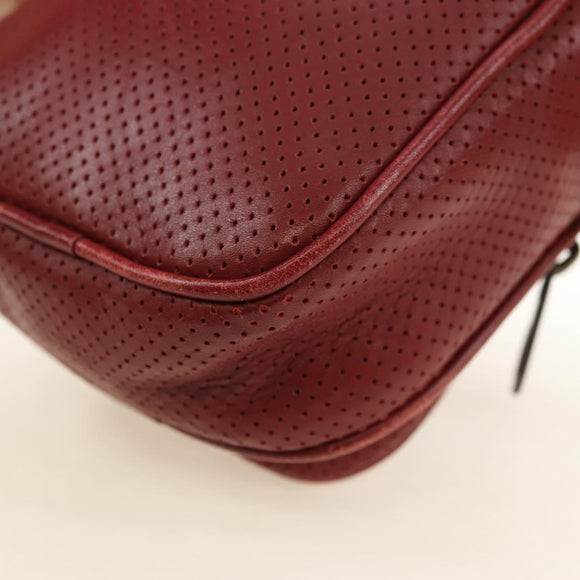BOTTEGA VENETA INTRECCIATO Shoulder Bag Leather Bordeaux 154554 Auth 179712V