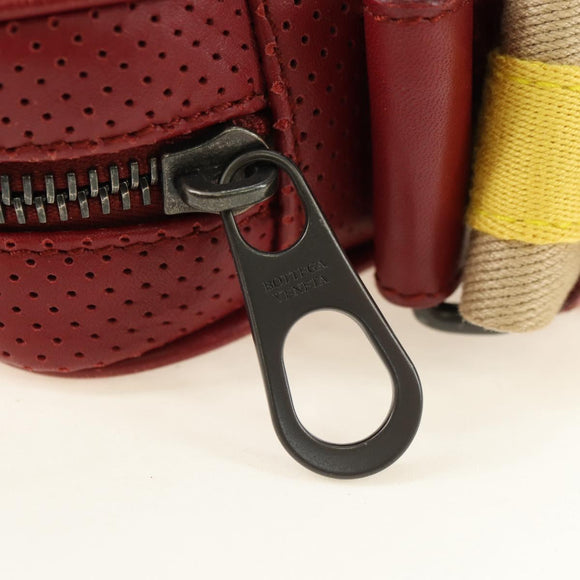 BOTTEGA VENETA INTRECCIATO Shoulder Bag Leather Bordeaux 154554 Auth 179712V