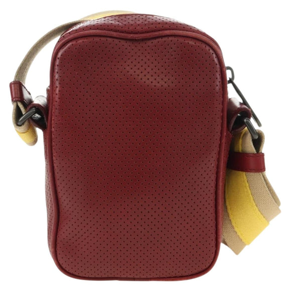 BOTTEGA VENETA INTRECCIATO Shoulder Bag Leather Bordeaux 154554 Auth 179712V