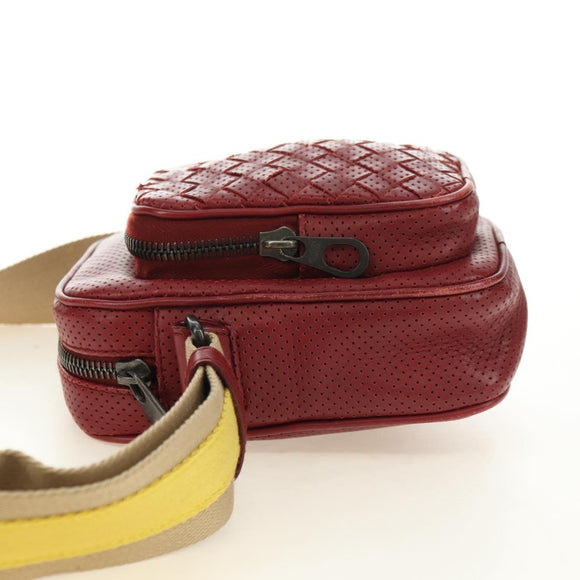 BOTTEGA VENETA INTRECCIATO Shoulder Bag Leather Bordeaux 154554 Auth 179712V